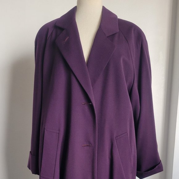 Carol Cohen Jackets & Blazers - Vintage CAROL COHEN (Size 4) Royal Purple Trench Coat